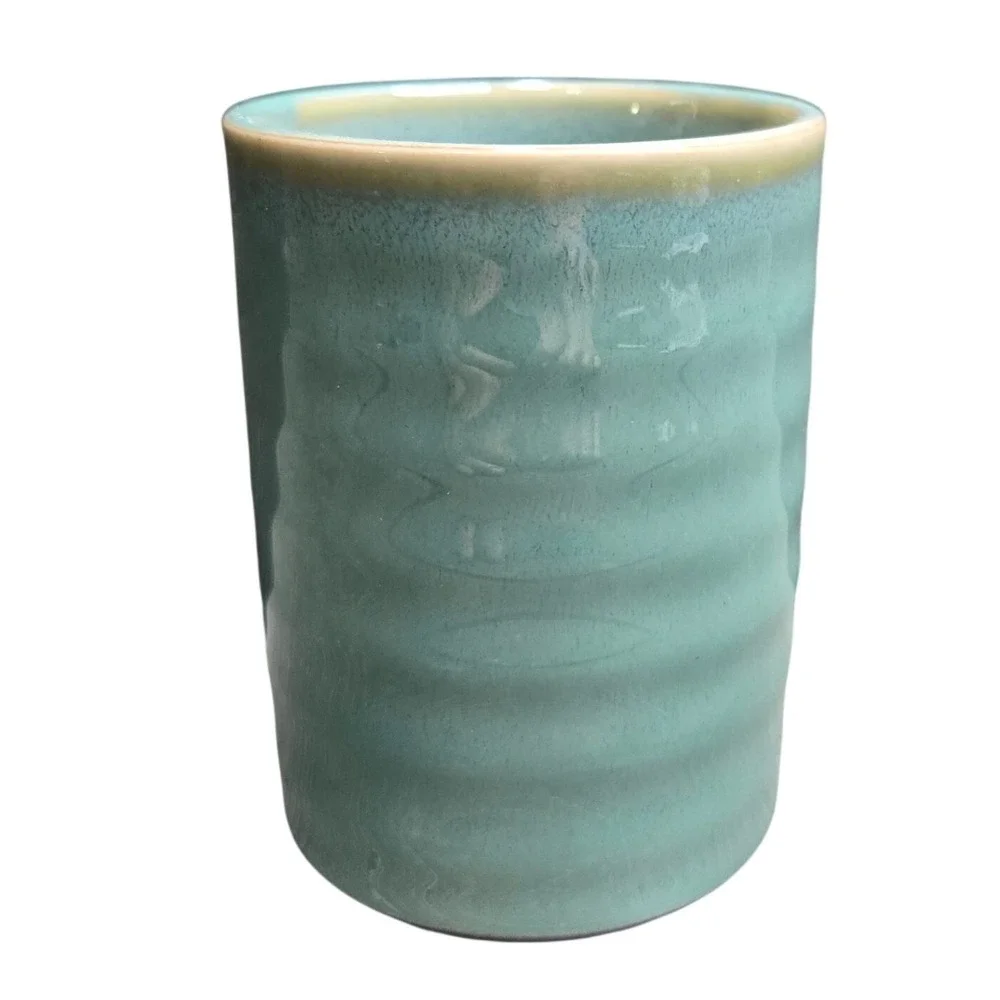 Green Glaze Ceramic Tea Cup 3.5